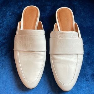 Halogen White Leather Upper Mules- Like New!